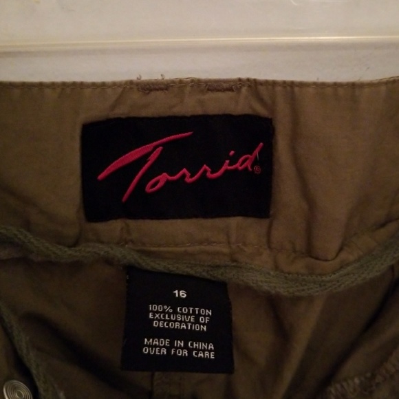 Army Green Embroidered Torrid Skirt - Picture 4 of 7
